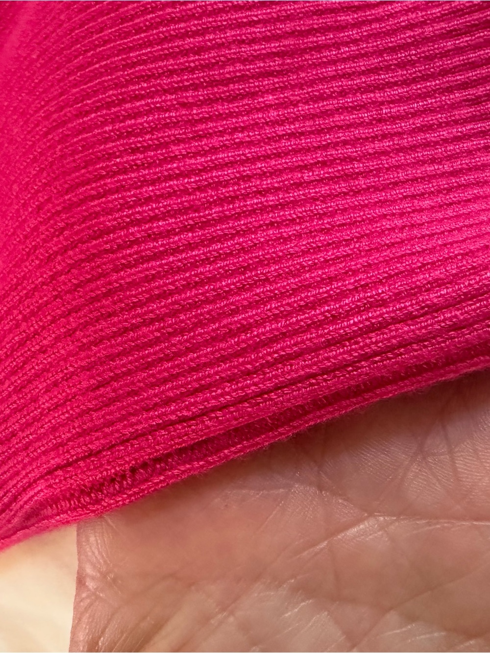 Mango Ribbed One-Shoulder Top - Hot Pink - Picture 5 of 5
